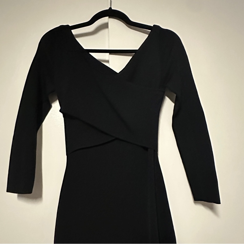 Theory Daverin Lustrate Black Sheath Midi Dress Size Small - Picture 4 of 8